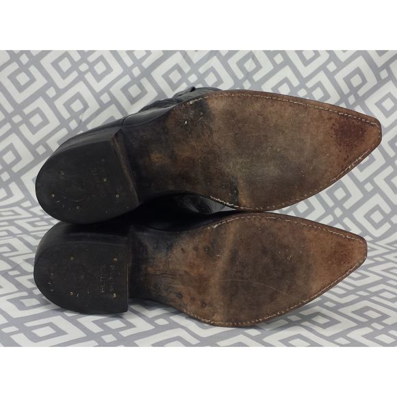 Vtg Nocona Black Leather Western Boots #3277 8.5D - Picture 9 of 13